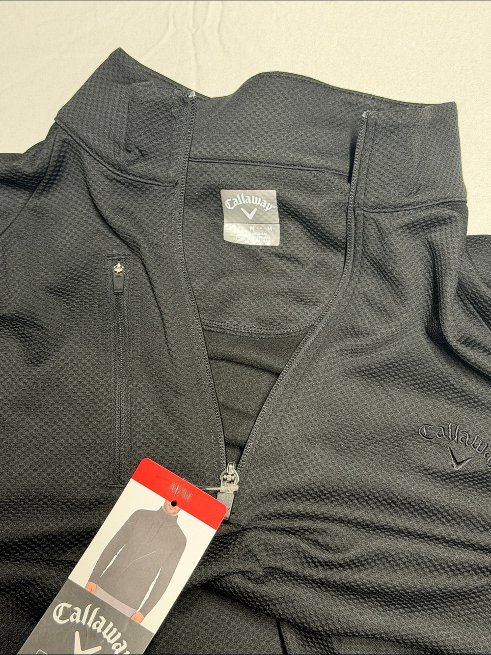 Men's Black Quarter-Zip Performance Jacket - Callaway NWT - Picture 9 of 10